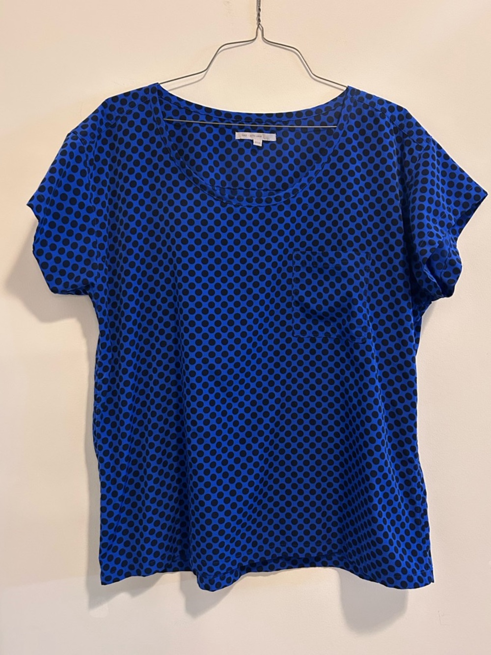 GAP Royal Blue Short Sleeve Tee with Black Polka‎ Dots